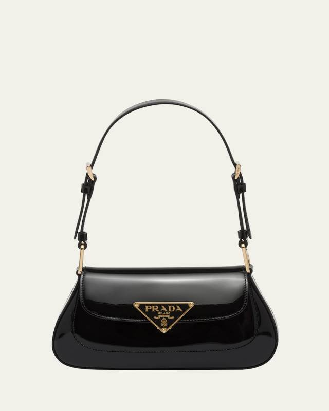 Triangle Patent Leather Shoulder Bag